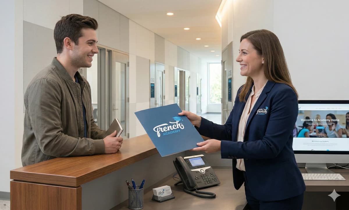 Accueil et espace d'inscription du centre de formation French Academy