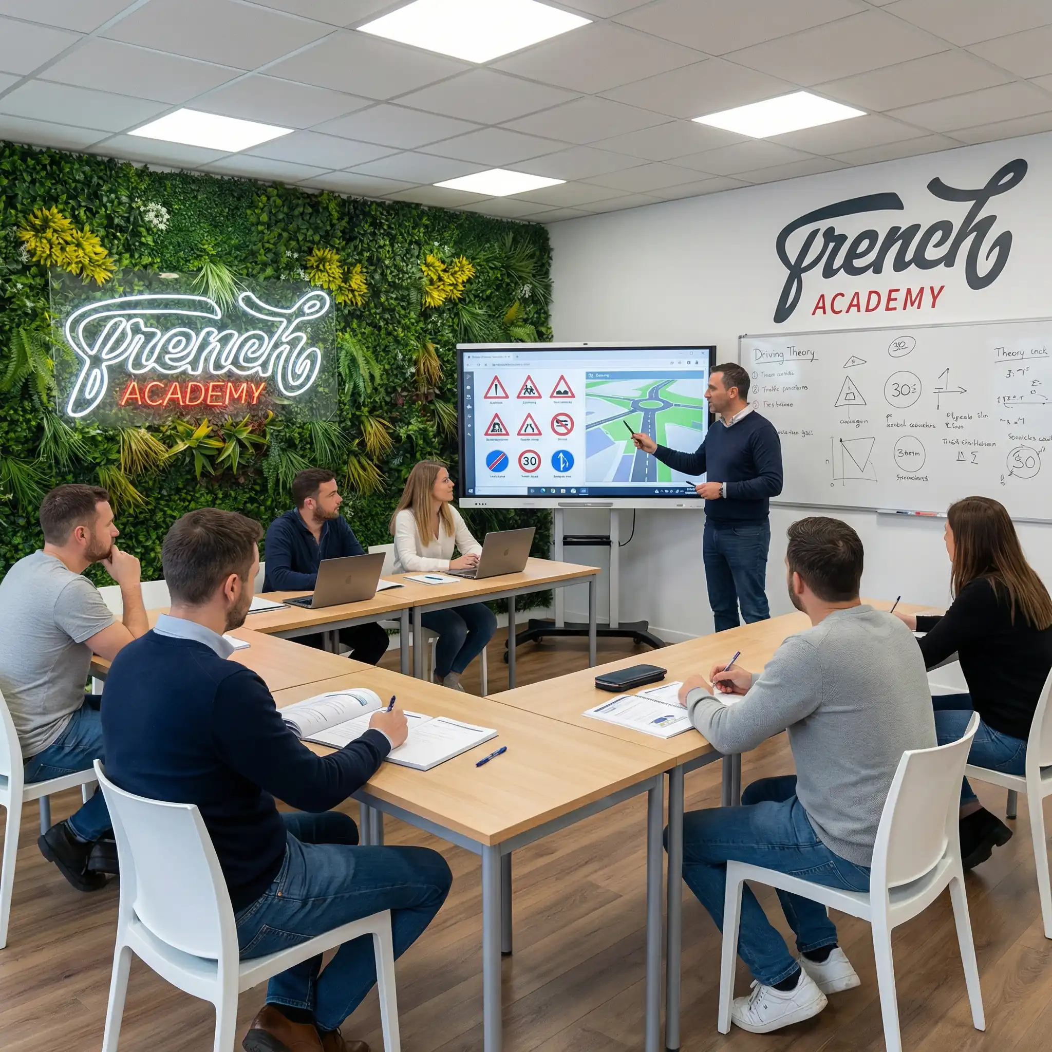 Formateur en cours devant les élèves — centre French Academy