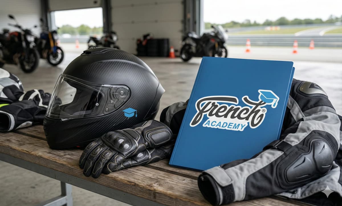 Équipement moto et piste de formation French Academy — préparation CCS 2 Roues