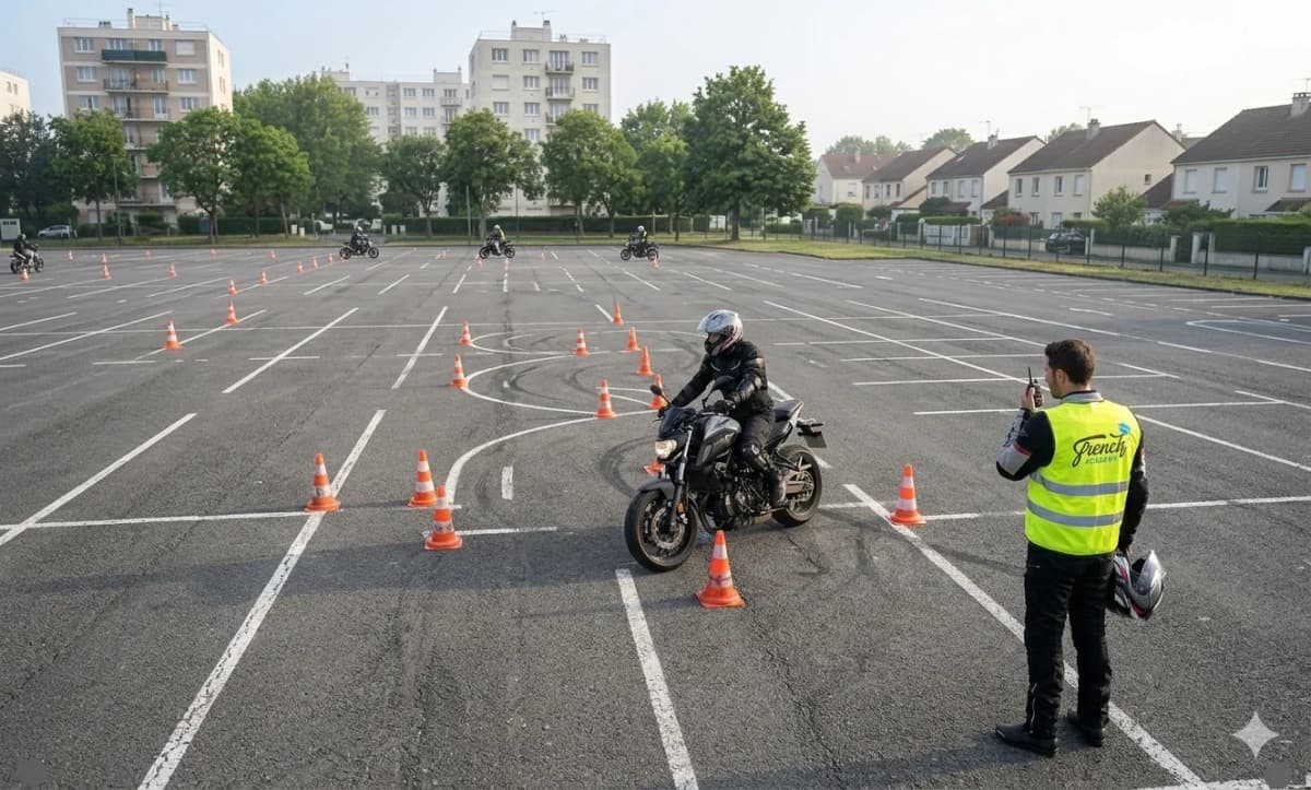 Plateau de formation moto — piste d'entraînement CCS 2 Roues